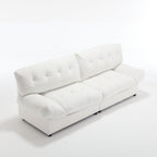 Canapé 2 places en tissu de 96,46 pouces, confortable et rembourré, style nuage, pieds en plastique, pour salon et appartement