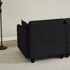 Canapé 3 places classique moderne en velours côtelé 96 - Assise profonde, avec 4 coussins pour le salon