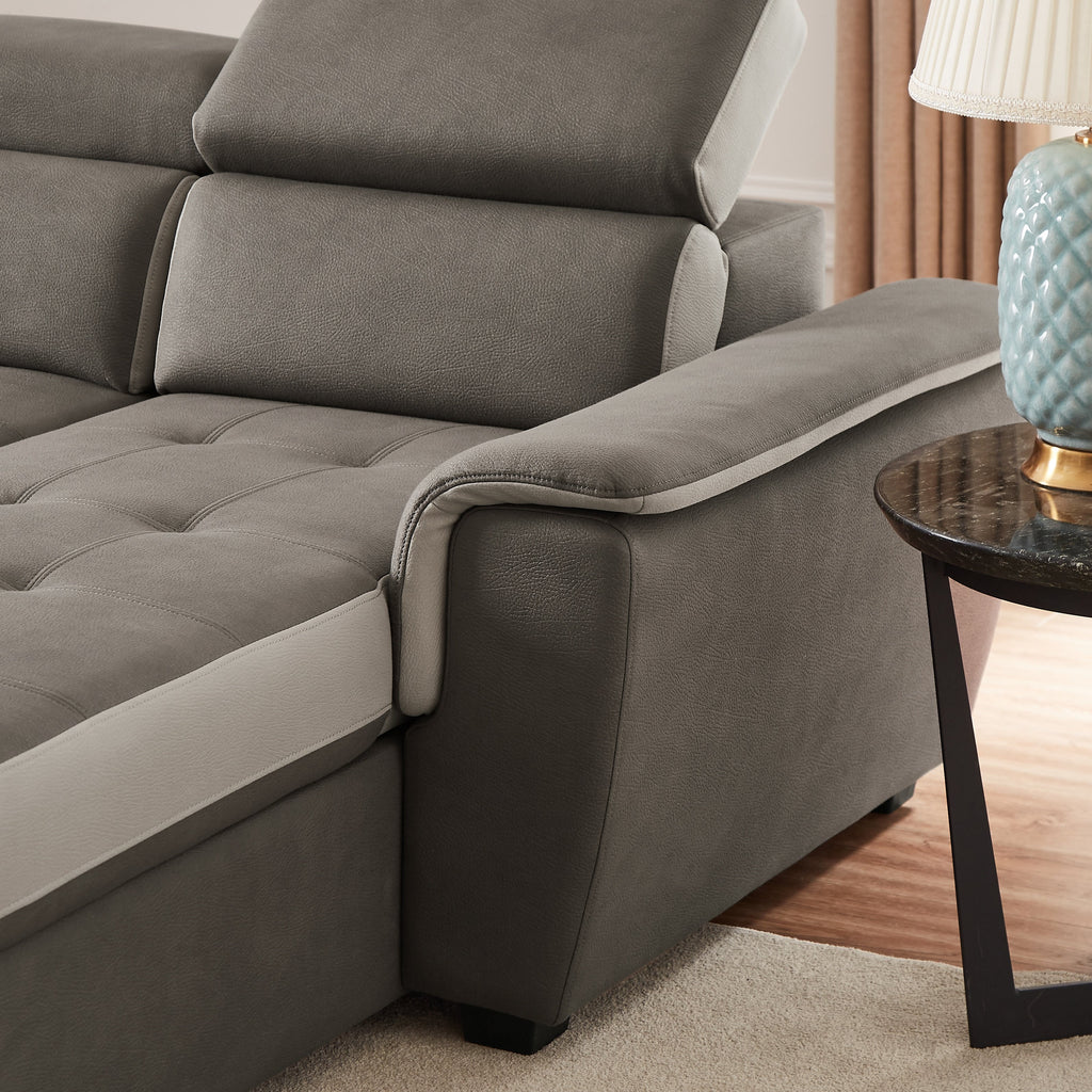 Canapé-lit large 96 pouces, réversible, avec lit gigogne