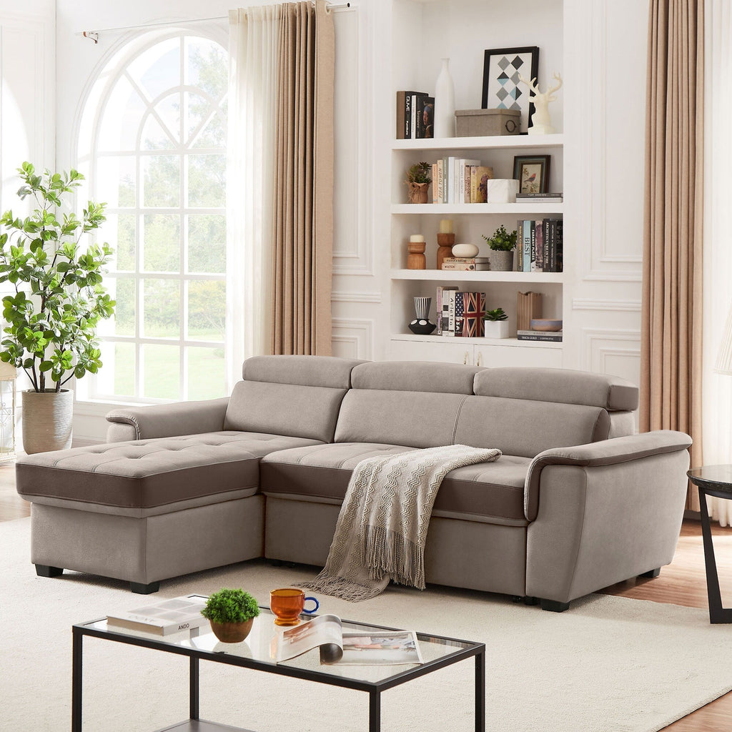 Canapé-lit large 96 pouces, réversible, avec lit gigogne