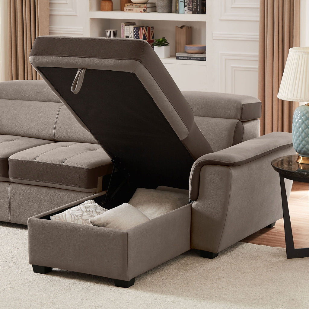 Canapé-lit large 96 pouces, réversible, avec lit gigogne