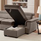 Canapé-lit large 96 pouces, réversible, avec lit gigogne