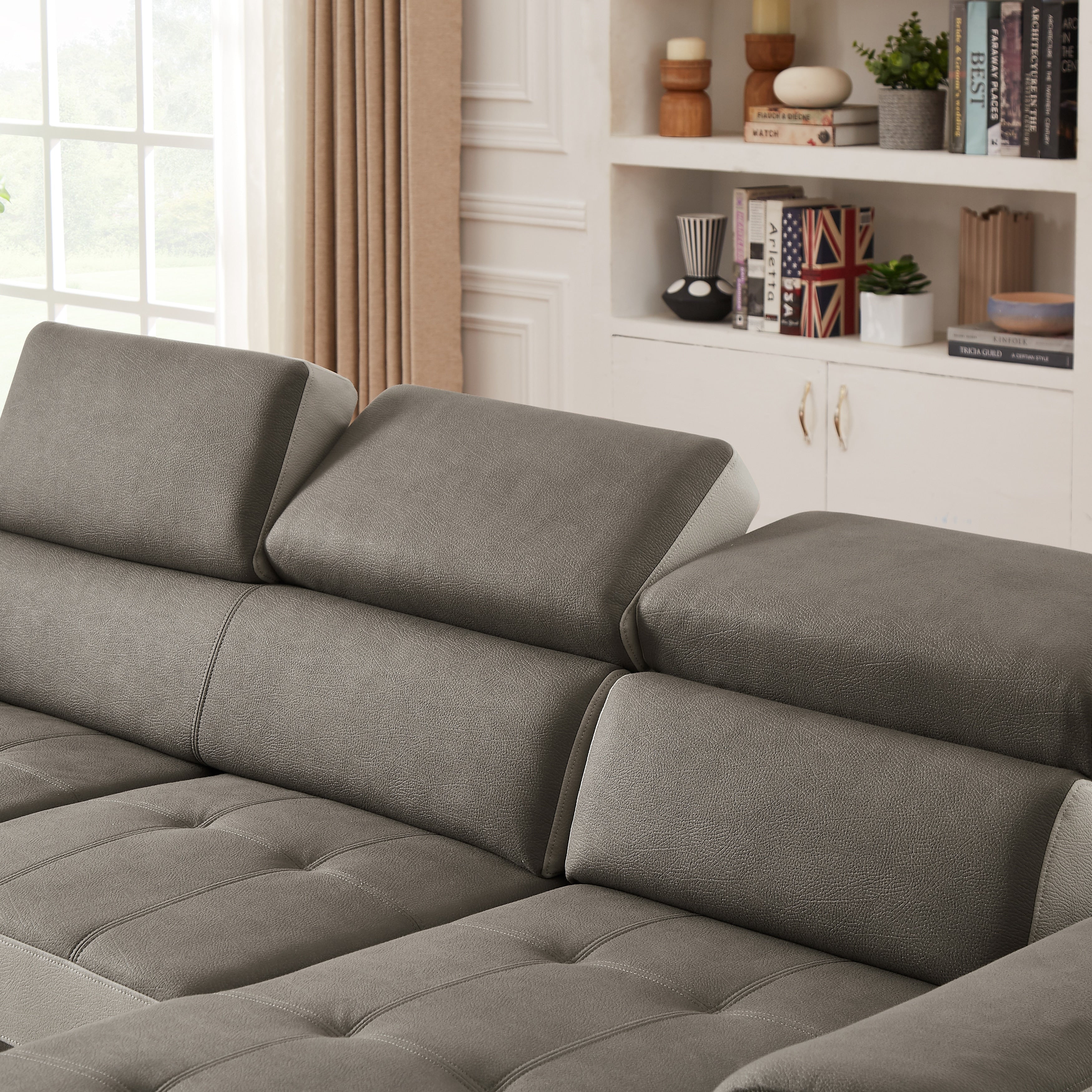 Canapé-lit large 96 pouces, réversible, avec lit gigogne