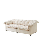 Canapé 3 places classique moderne en tissu 99.2, structure en bois massif et coussin moelleux en forme de nuage