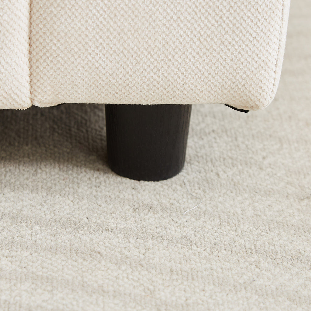 Canapé 3 places classique moderne en tissu 99.2, structure en bois massif et coussin moelleux en forme de nuage