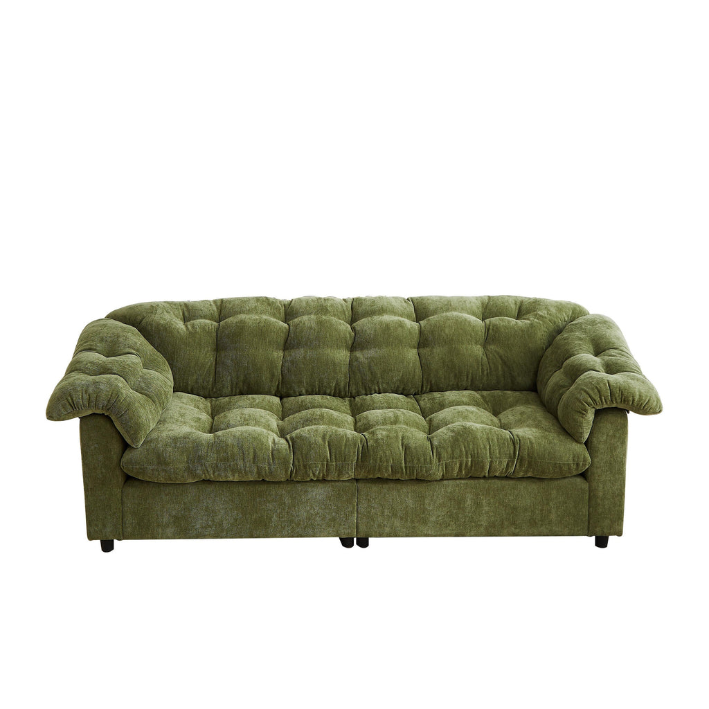 Canapé 3 places classique moderne en tissu 99.2, structure en bois massif et coussin moelleux en forme de nuage