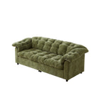 Canapé 3 places classique moderne en tissu 99.2, structure en bois massif et coussin moelleux en forme de nuage