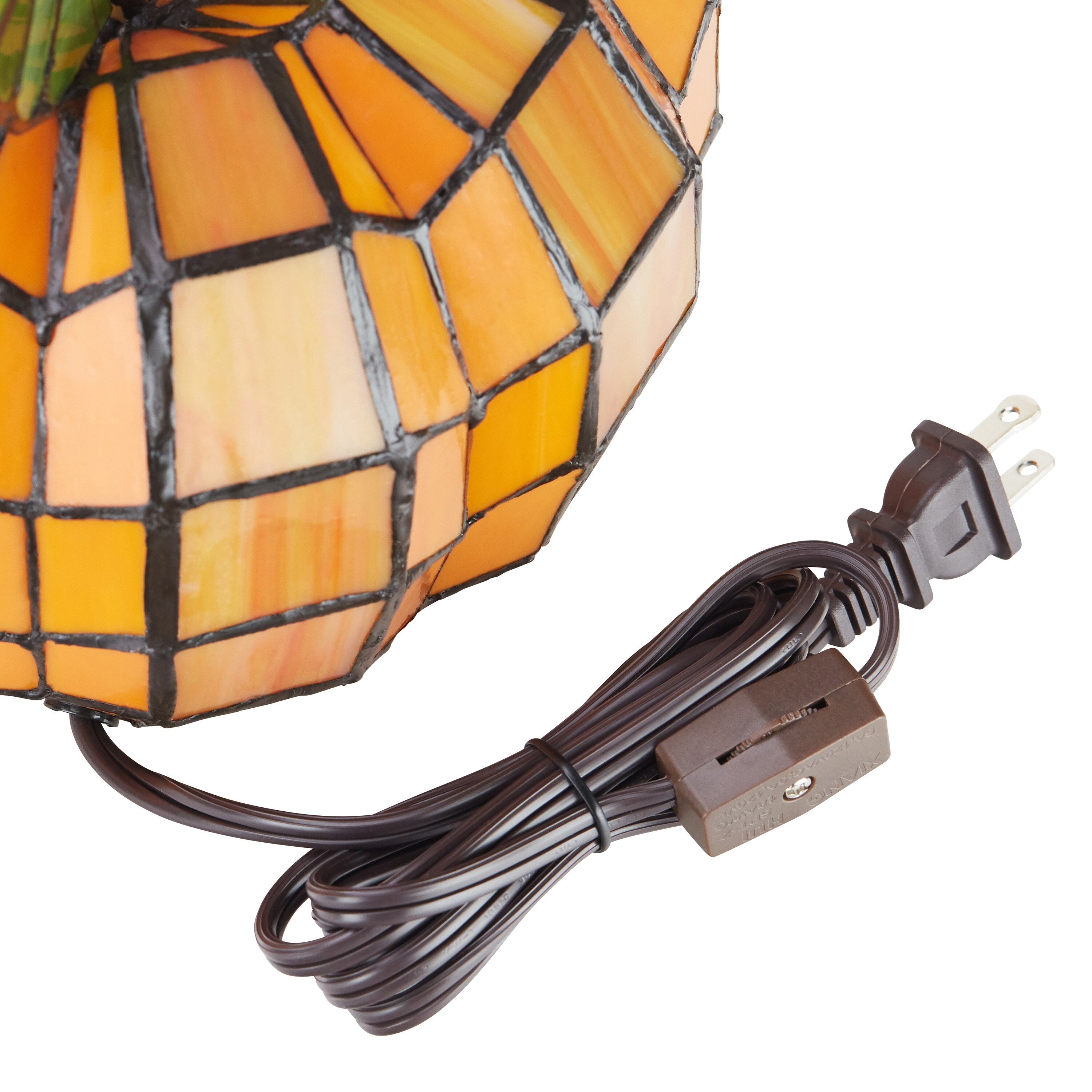 Lampe d'appoint en vitrail Patch the Pumpkin 9 H - 8,25 L x 8,25 l x 9 H