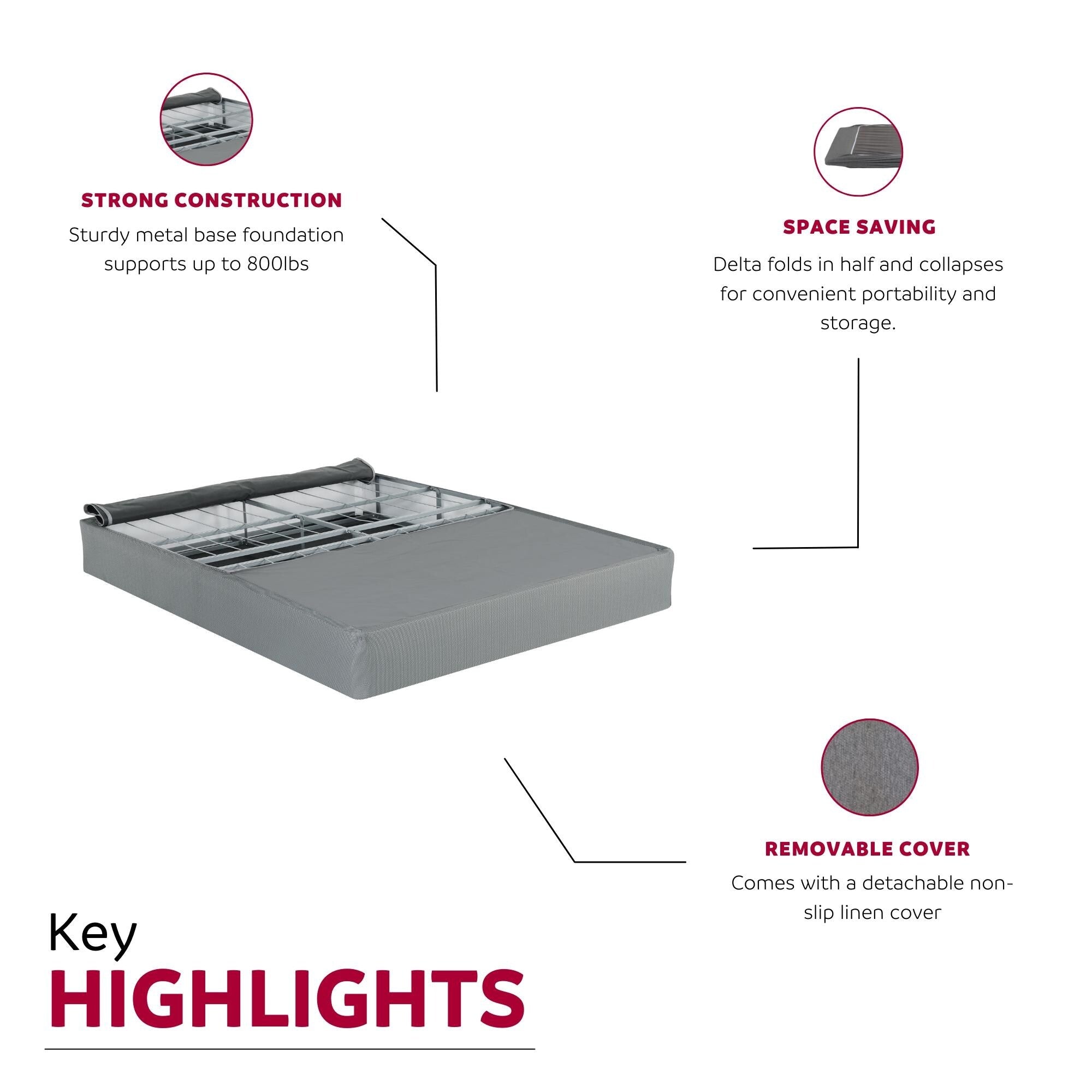 9 sommiers à ressorts pour matelas pliants à cadre métallique moderne