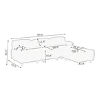 Un canapé blanc en tissu technologique de 90,60 pouces, imperméable, résistant aux taches et aux rayures de chat