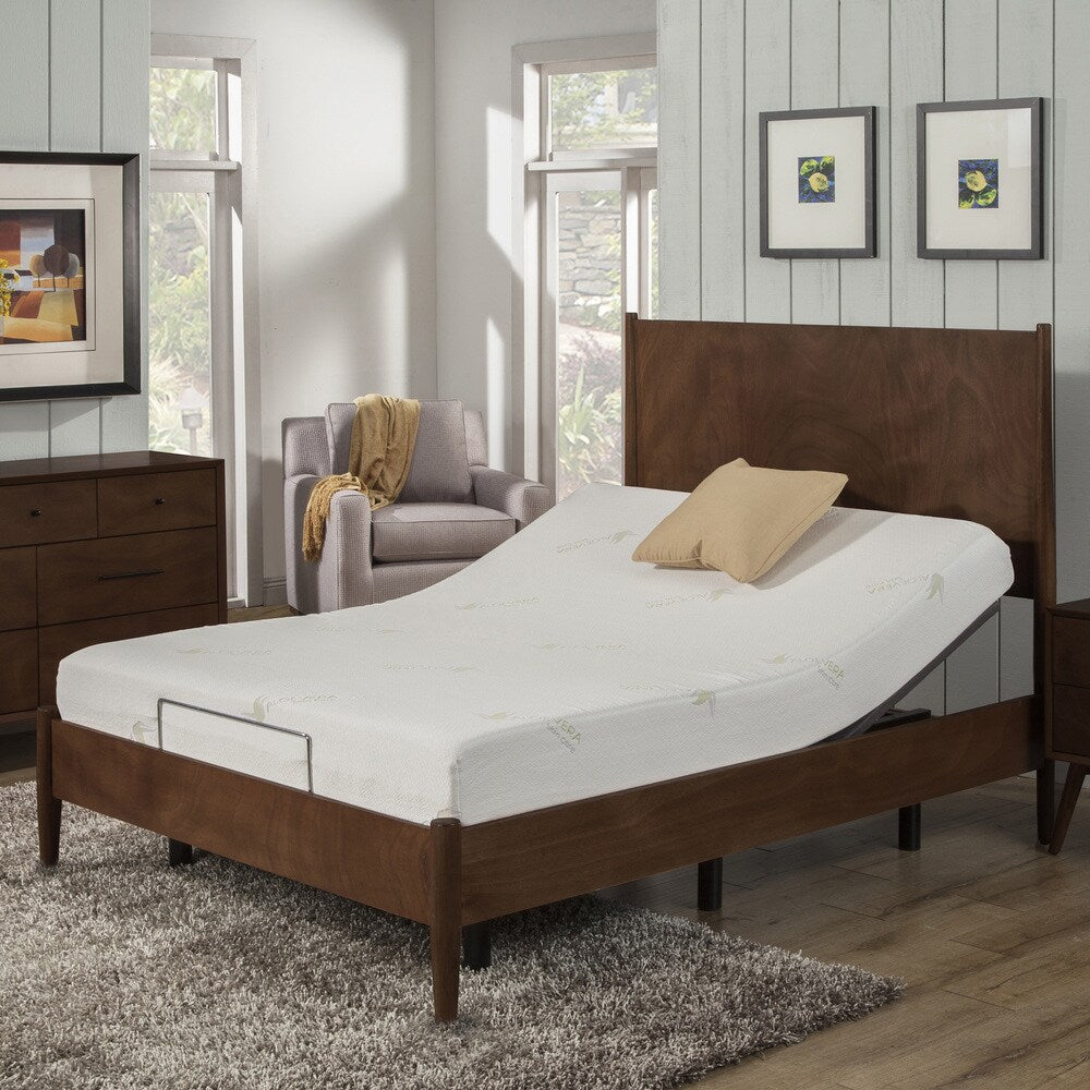 Ensemble matelas en mousse à mémoire de forme AC Pacific Aloe Vera de 8 pouces et sommier réglable