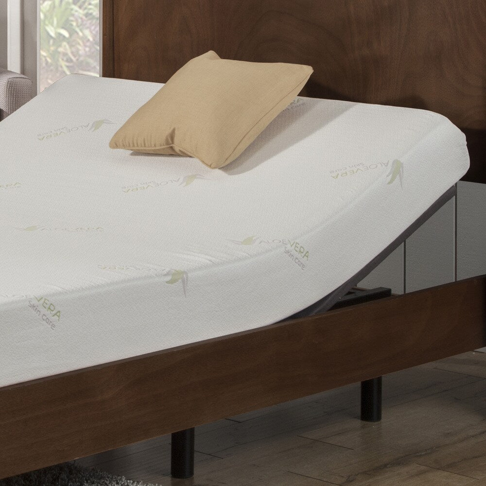 Ensemble matelas en mousse à mémoire de forme AC Pacific Aloe Vera de 8 pouces et sommier réglable