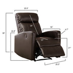 Fauteuil de lecture inclinable électrique AC Pacific Modern en similicuir
