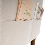 Canapé capitonné moderne en lin ADAIR avec poches d'accoudoirs par Crown Comfort