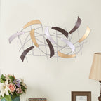 Sculpture murale abstraite décorative en métal Adeco, art moderne