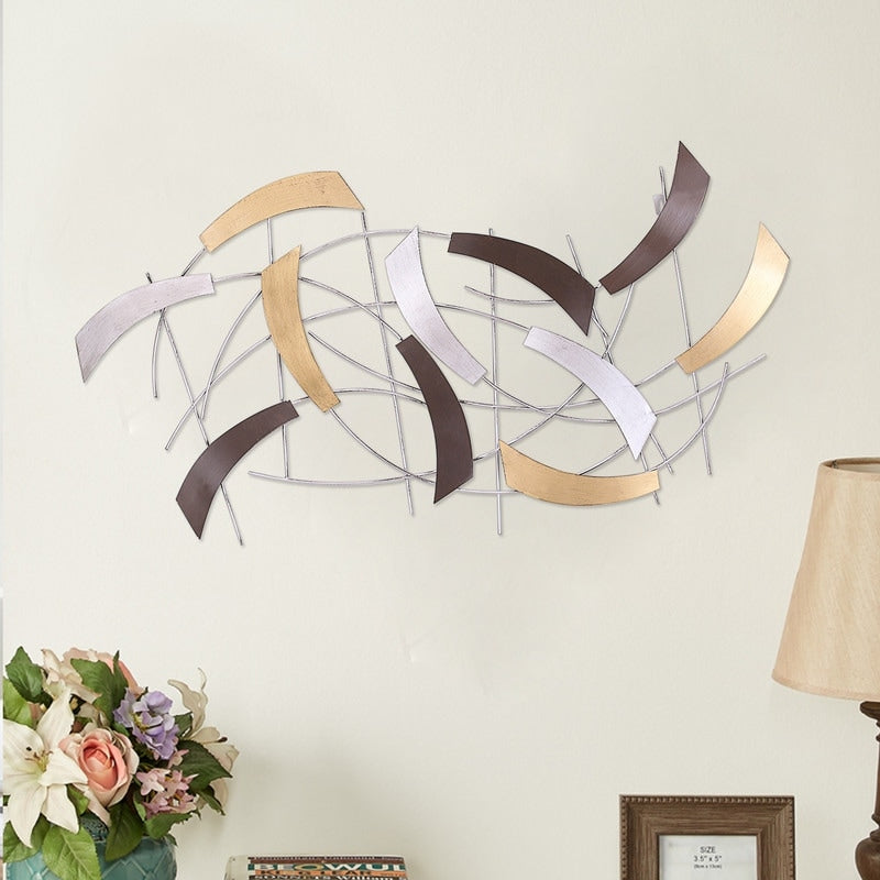 Sculpture murale abstraite décorative en métal Adeco, art moderne