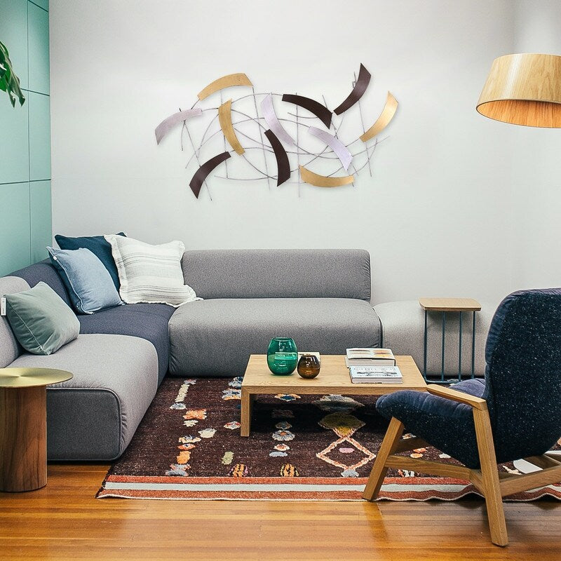 Sculpture murale abstraite décorative en métal Adeco, art moderne