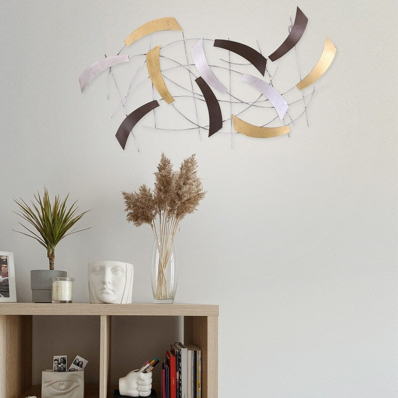 Sculpture murale abstraite décorative en métal Adeco, art moderne