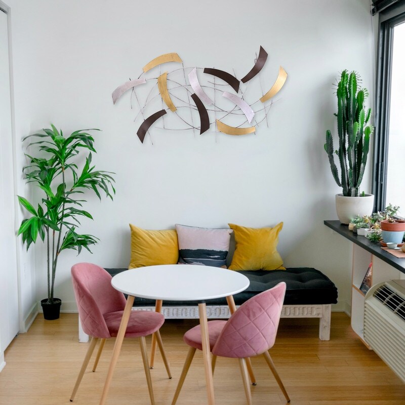 Sculpture murale abstraite décorative en métal Adeco, art moderne