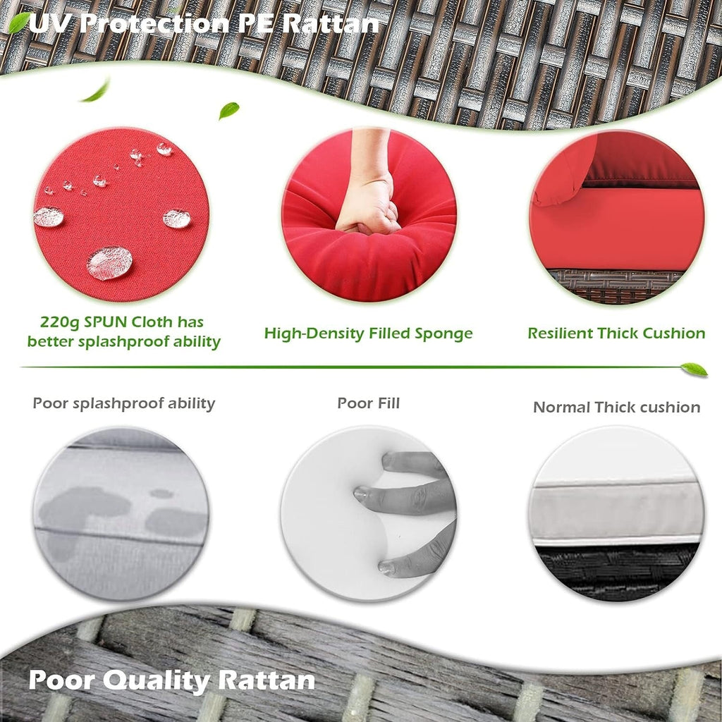 Canapé sectionnel en osier pour patio extérieur AECOJOY 7 pièces avec table à manger