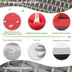 Canapé sectionnel en osier pour patio extérieur AECOJOY 7 pièces avec table à manger