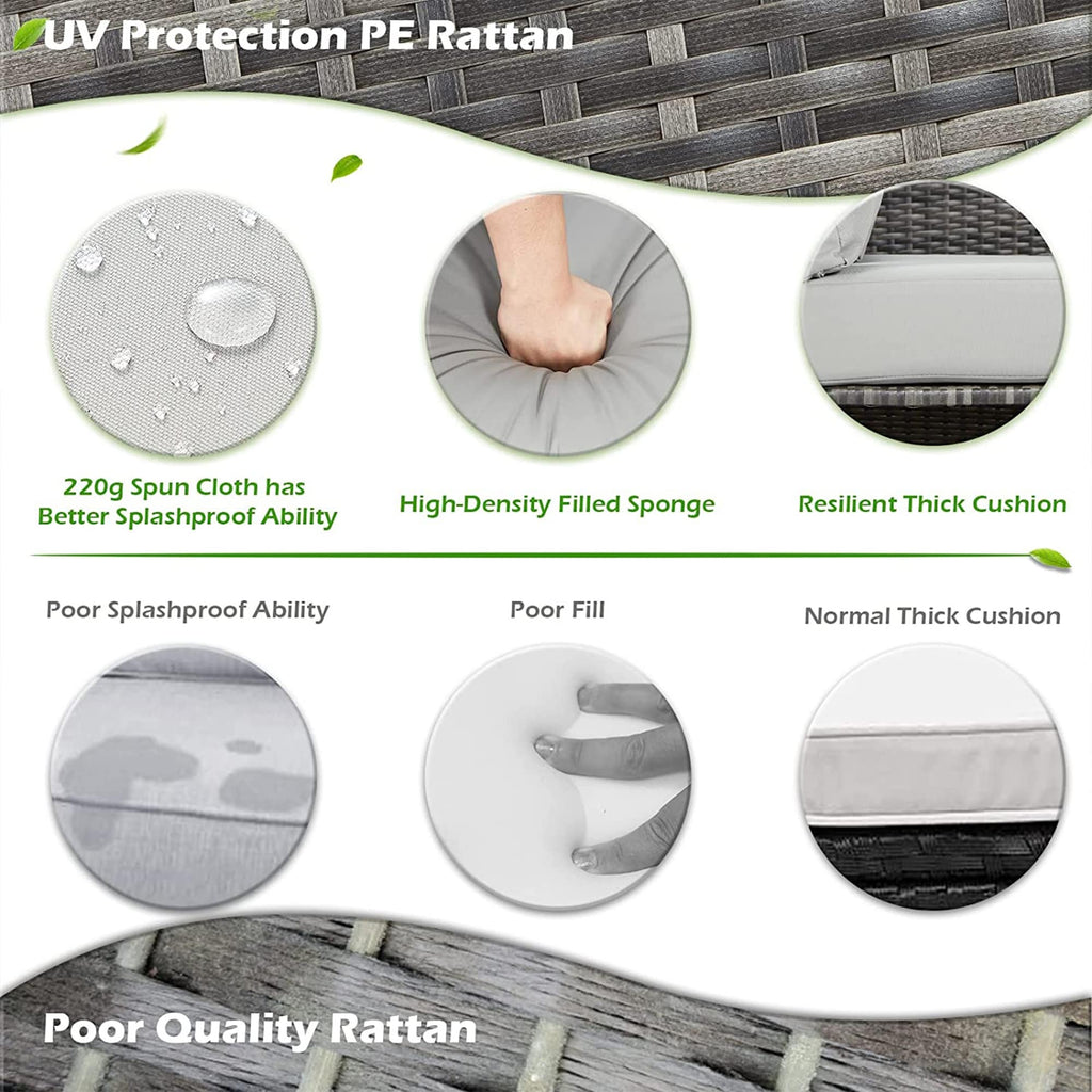 Ensemble de meubles de patio 7 pièces AECOJOY, canapé sectionnel d'extérieur en rotin, ensemble de conversation