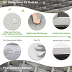 Ensemble de meubles de patio 7 pièces AECOJOY, canapé sectionnel d'extérieur en rotin, ensemble de conversation