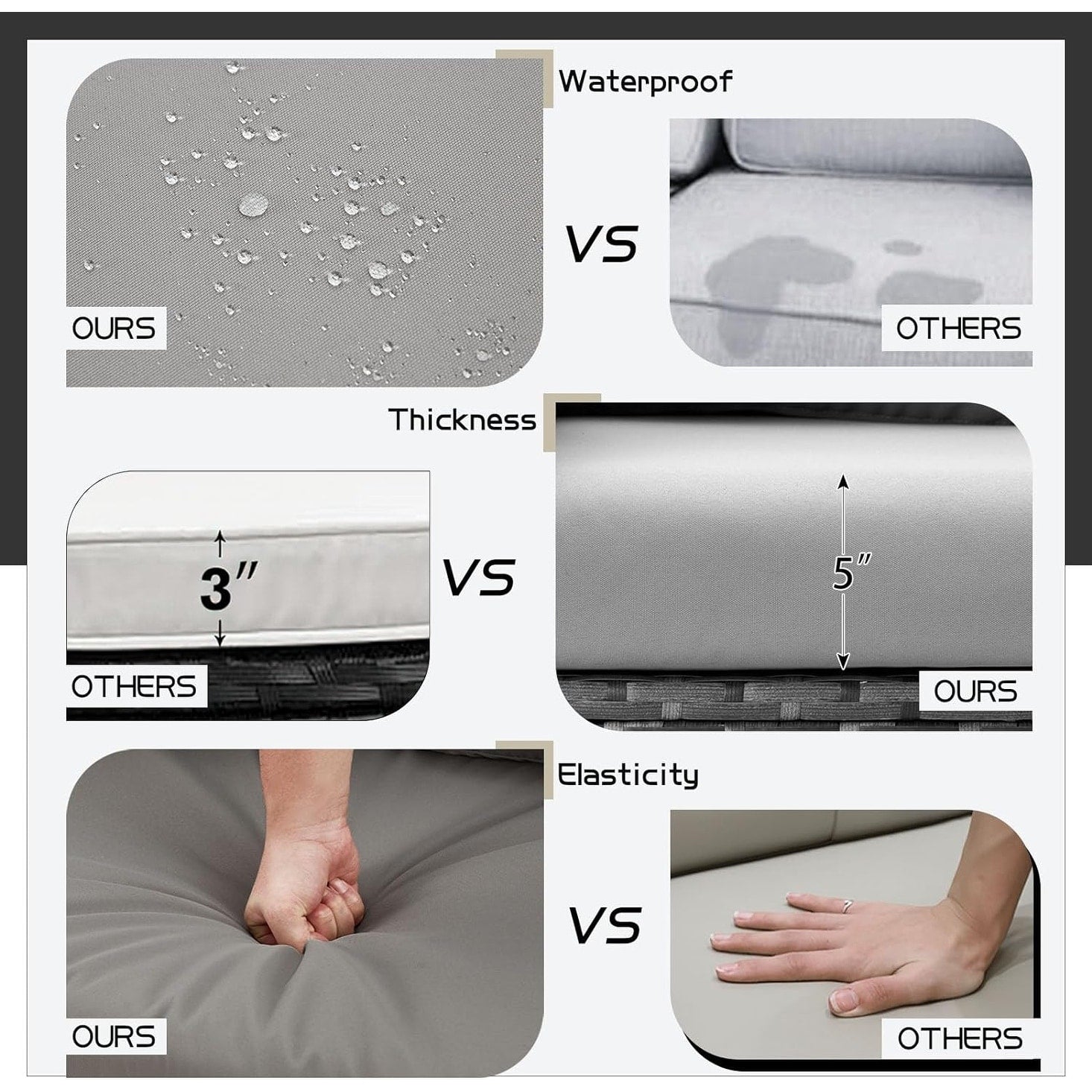 Ensemble de meubles de patio 7 pièces AECOJOY, canapé sectionnel d'extérieur en rotin, ensemble de conversation