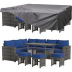 Ensemble de meubles de patio 7 pièces AECOJOY, canapé sectionnel d'extérieur en rotin, ensemble de conversation