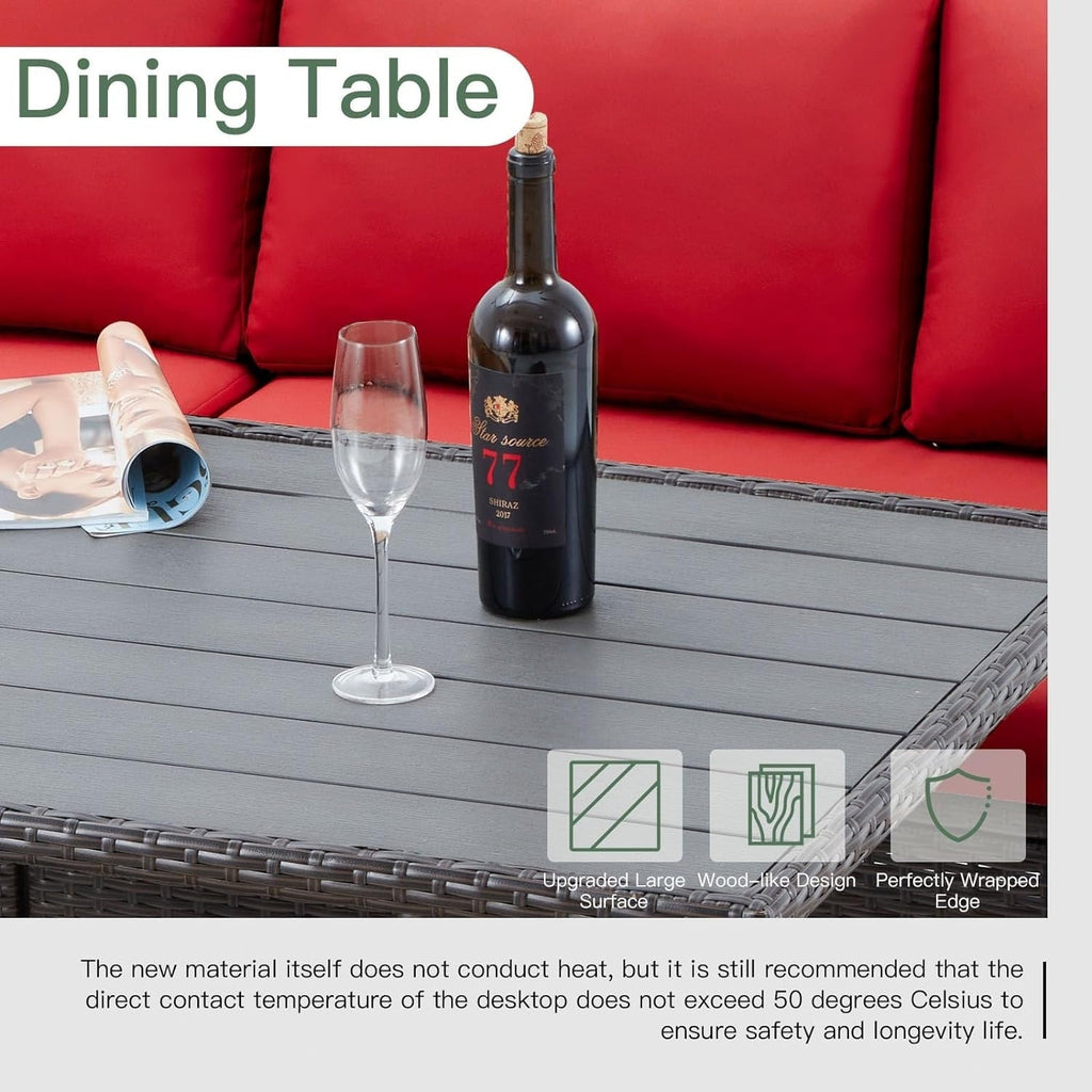 Ensemble de meubles de patio 7 pièces AECOJOY, canapé sectionnel d'extérieur en rotin, ensemble de conversation