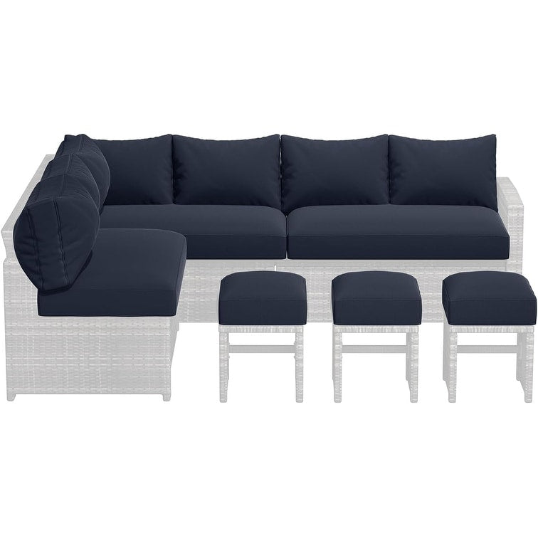 Ensemble de meubles de patio 7 pièces AECOJOY, canapé sectionnel d'extérieur en rotin, ensemble de conversation