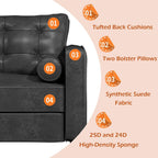 Canapé moderne du milieu du siècle AECOJOY 84.2 avec 2 coussins traversins