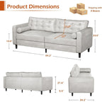 Canapé moderne du milieu du siècle AECOJOY 84.2 avec 2 coussins traversins