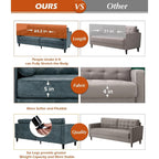 Canapé moderne du milieu du siècle AECOJOY 84.2 avec 2 coussins traversins