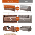 Canapé moderne du milieu du siècle AECOJOY 84.2 avec 2 coussins traversins