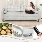 Canapé moderne du milieu du siècle AECOJOY 84.2 avec 2 coussins traversins