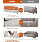 Canapé moderne du milieu du siècle AECOJOY 84.2 avec 2 coussins traversins