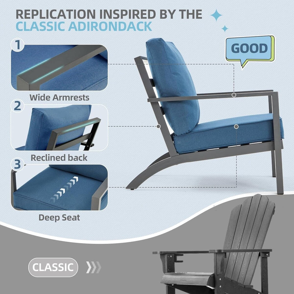 Ensemble de meubles de patio en aluminium AECOJOY, table et chaises de conversation d'extérieur