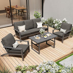 Ensemble de meubles de patio en aluminium AECOJOY, table et chaises de conversation d'extérieur