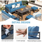 Ensemble de meubles de patio en aluminium AECOJOY, table et chaises de conversation d'extérieur