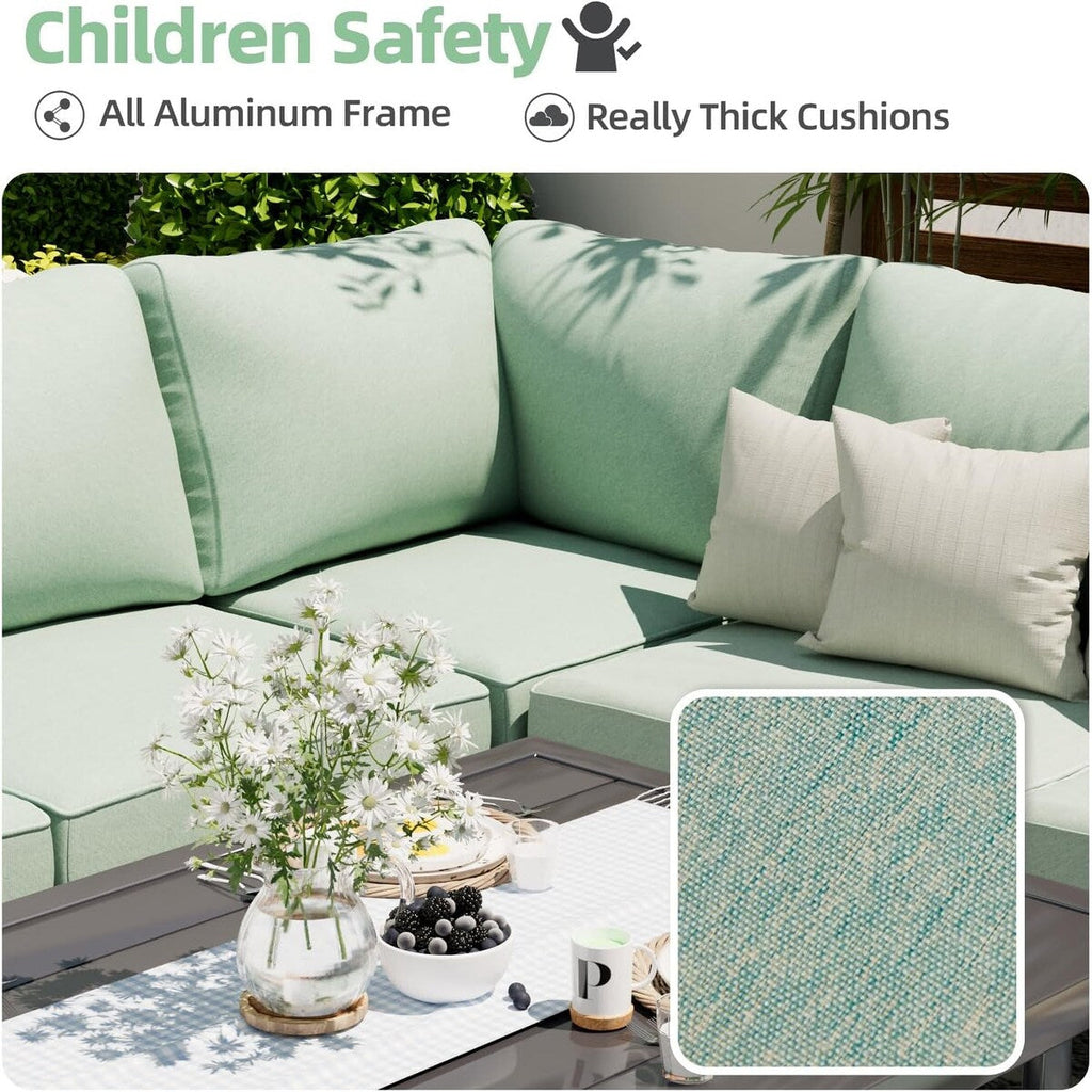 Ensemble de meubles de patio en aluminium AECOJOY, table et chaises de conversation d'extérieur