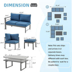 Ensemble de meubles de patio en aluminium AECOJOY, table et chaises de conversation d'extérieur