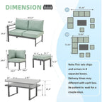 Ensemble de meubles de patio en aluminium AECOJOY, table et chaises de conversation d'extérieur