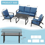 Ensemble de meubles de patio en aluminium AECOJOY, table et chaises de conversation d'extérieur