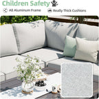 Ensemble de meubles de patio en aluminium AECOJOY, table et chaises de conversation d'extérieur