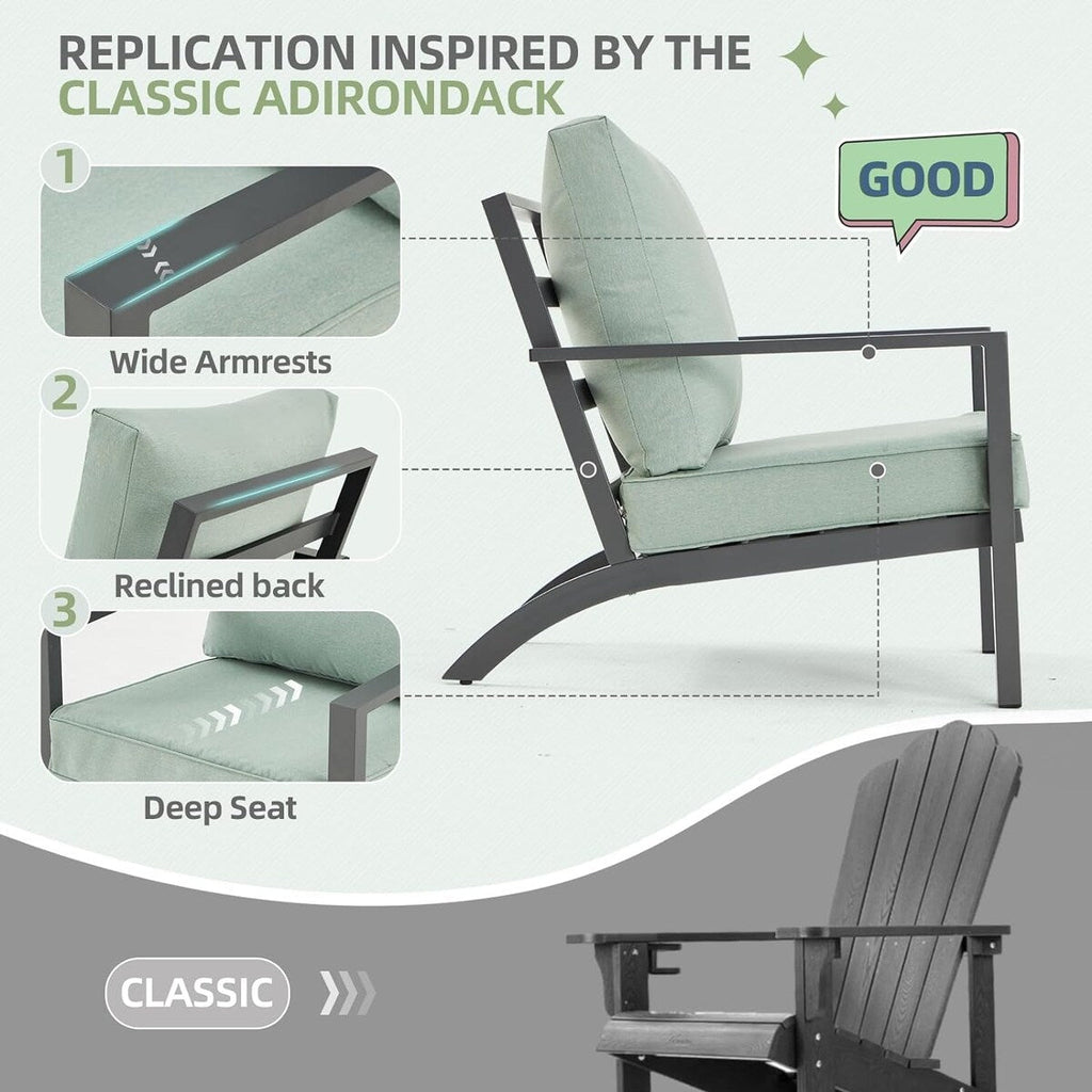 Ensemble de meubles de patio en aluminium AECOJOY, table et chaises de conversation d'extérieur