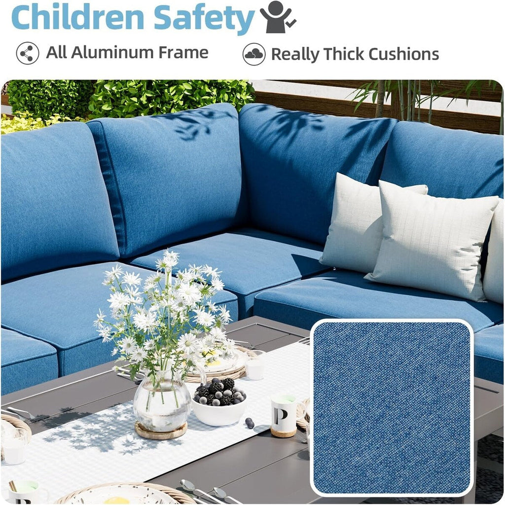 Ensemble de meubles de patio en aluminium AECOJOY, table et chaises de conversation d'extérieur