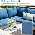 Ensemble de meubles de patio en aluminium AECOJOY, table et chaises de conversation d'extérieur