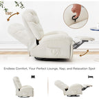 Fauteuil inclinable surdimensionné AECOJOY, pivotant à 360°, fauteuil à bascule en chenille pour adultes, canapé chaise longue ergonomique moderne