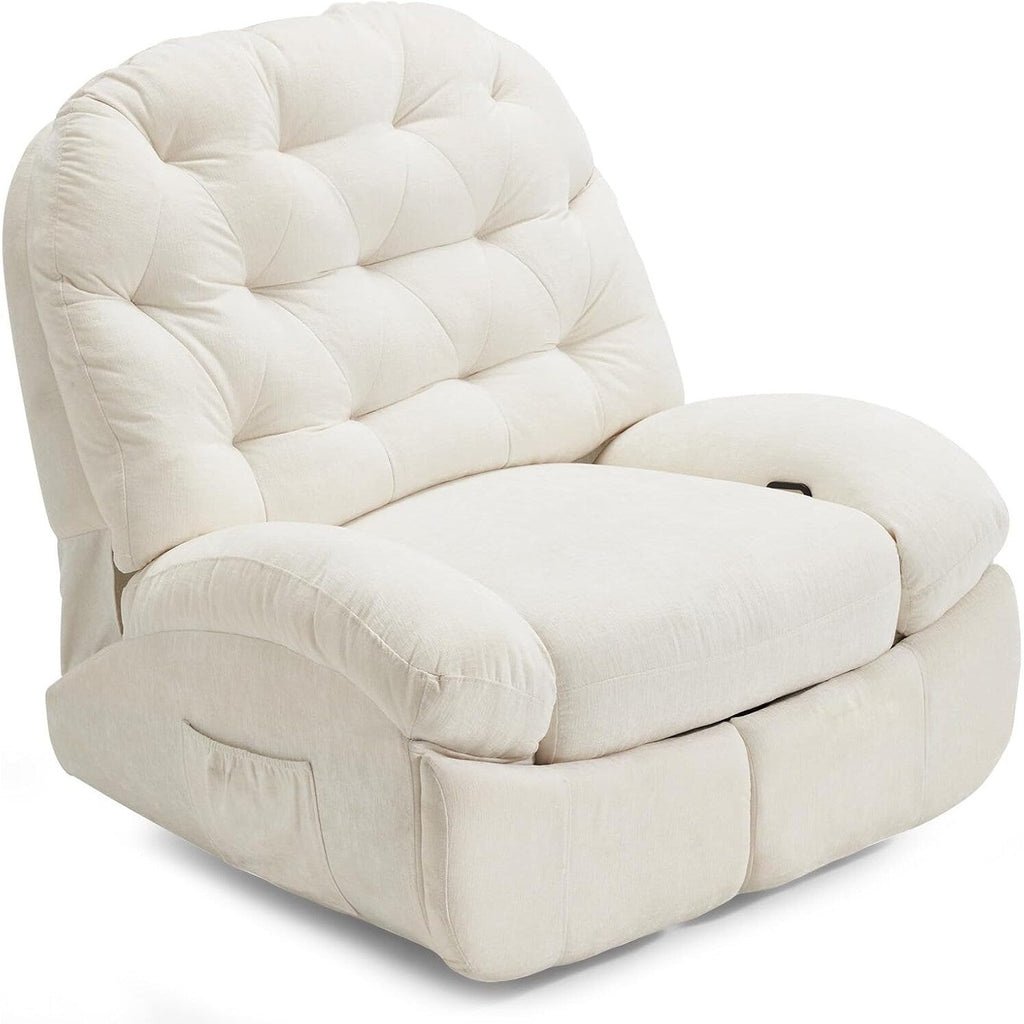 Fauteuil inclinable surdimensionné AECOJOY, pivotant à 360°, fauteuil à bascule en chenille pour adultes, canapé chaise longue ergonomique moderne